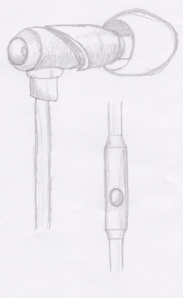 First Pencil Drawing – Earphones – Ryan Thornton Graphic Design